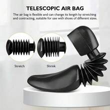 2pcs Plastic Adjustable Shoe Trees Durable Shoes Stretchers For Men To Prevent Creases From Deforming Shoes Stretching Shoes Care - Black - View 3