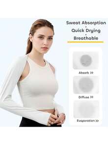 1pc Spring/Summer Outdoor Sun Protection Short Cardigan Ice Sleeve Comfortable Versatile Shawl Yoga Sports Lightweight Wrap - Multicolor - View 4
