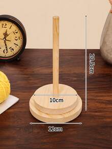 1 pieza Estante de madera para hilo, estante de almacenamiento de rollos de hilo de escritorio, estante de almacenamiento de carretes de estilo minimalista, juego completo de accesorios de tejido, estante de madera clásico para hilo con mecanismo giratorio, adecuado para productos hechos a mano de tejido, bordado, ganchillo y costura DIY - D - Ver 3