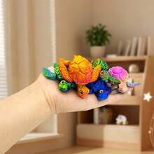 3pcs 3D Printed Cute Turtle Model, Flexible Limbs And Head, Stress Relief Toy, Ocean Style Aquarium Decoration, Children's Birthday Gift - Multicolor - View 3