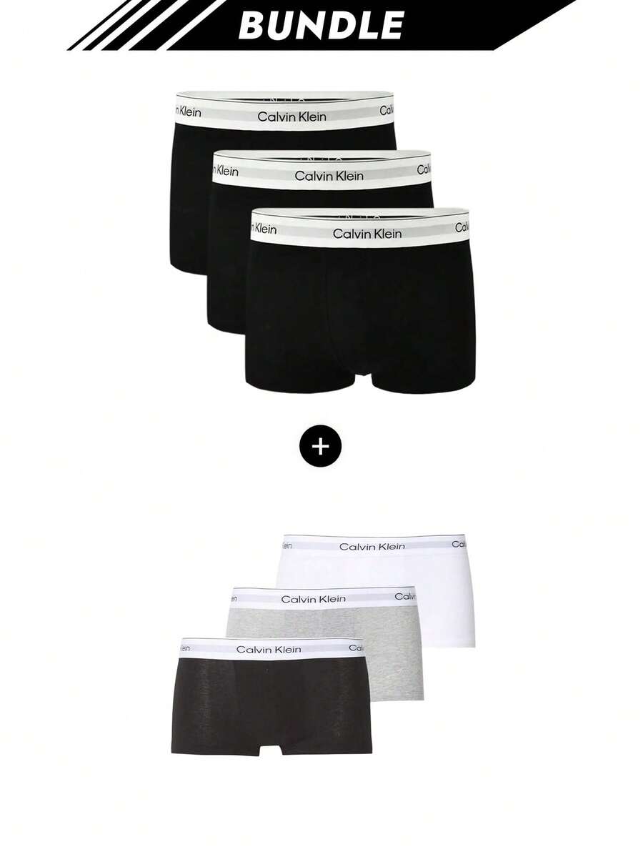 Calvin Klein [Paquete] 3 Paquetes Modernos de Calzoncillos para Hombre + 3 Paquetes Modernos de Calzoncillos para Hombre - Negro+Gris/ Blanco/ Negro - Ver 1