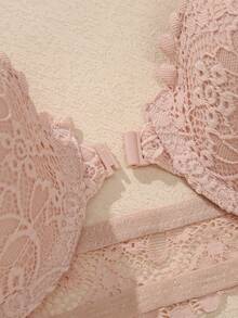 3pcs Lace Women's Lingerie Front Closure Push-Up Summer Cool Sexy Lace Bra - Multicolor - View 6