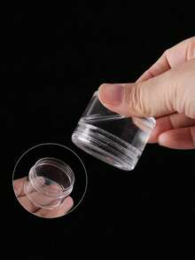 1/10/20/30/50/100pcs Mini Transparent Cream Jars, 3g/5g/10g/15g/20g, Empty Plastic Cosmetic Containers, Transparent Sample Bottles, Eyeshadow/Lip Balm Containers, Travel Essential Sample Cosmetic Jars, Optional Dispensing Spoon, Empty Mini Bottles, Suitable For Thanksgiving, Halloween And Christmas - Multicolor - View 5