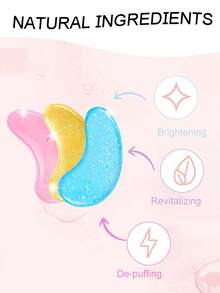 6 Lightening And Brightening Eye Masks To Reduce Dark Circles, Eye Puffiness, Eye Bags, Wrinkles, Gel Eye Masks, Nurse's Gift, Vegetarian And Cruelty-Free Self-Care - 粉色 - 查看 3