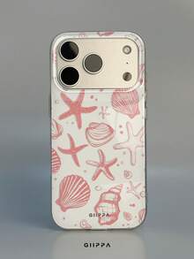 1pc Pink Ocean Pattern Design, Phone 17 Pro Max Phone Case, Compatible With Phone 16 Pro Max, 15 Pro Max, 14 Pro Max, Korean High-End Fashion Fun Phone Case, Compatible With 11/12/13/14/15/25 Pro Max Plus, Elegant Design Suitable For Men And Women, Perfect Gift For Girlfriend On Christmas, Valentine's Day, Easter, Wedding Season And Birthday! - Multicolor - View 1