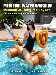 Pool Battle Float Toy Inflatable Battle Shield, Lightweight Durable Compact Design, Suitable For Home, Dorm, Beach, Lake, Pool Party, Outdoor Use, Fun Summer Water Games - Multiple Styles - View 11