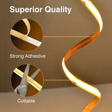 1PC USB Button Control COB LED Strip Light, Ultra Thin Flexible COB Light Tape 1/2/3/4/5M, Dimmable LED Backlight For TV Cabinet Kitchen Bedroom Mirror Home Decor - COB - View 4