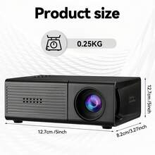MOMAN Full HD 有線迷你便攜投影機,無 WiFi/藍牙,有線手機連接,內建喇叭,EU/UK/US/AU 插頭,適用於居家、辦公室、旅行 - 黑色 - 查看 4