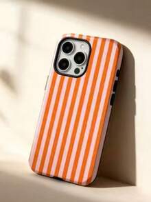 Funda de teléfono minimalista artística con patrón de rayas de colores de moda - Multicolor - Ver 2