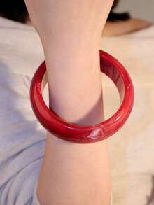 1pc Fashion Exaggerated Elegant Red Gradient Round Bangle - Red - View 4