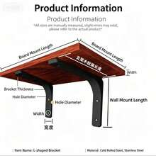 2-4 buah Braket Rak Berbentuk L Tugas Berat, Braket Penyangga Dinding Sudut Kanan Besi, Cocok untuk Furnitur Gaya Industri - Dudukan putih 8 inci (kit aksesori - obeng) - View 6
