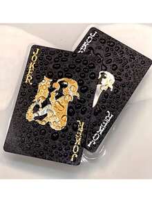 1 Deck "Black Rose" Playing Cards, Suitable For Creative Travel Gifts, Party Games, Magic Performances And Family Entertainment, Ideal Choice For Game Night, Perfect For Birthday, Christmas, New Year, Halloween And Thanksgiving Occasions - One Size Fits All - View 3
