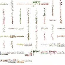 60PCS Flower Lace PET Sticker Colorful Rose & Morning Glory Vine Art Decorations For Scrapbooking Phone Cases - 60pcs - View 6