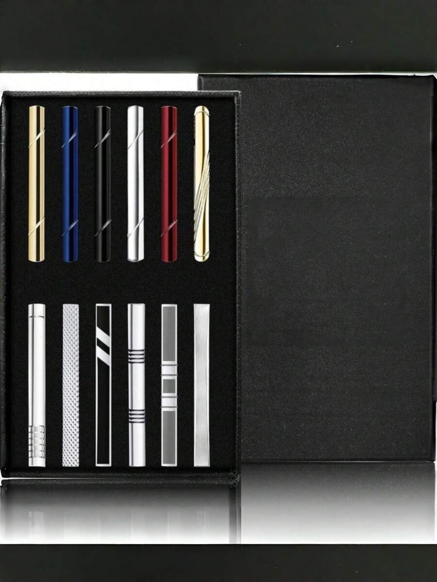 1pc/12pcs Jstyle Men's Tie Clip Set, Classic Tie Clip, Suitable For Regular Ties, Tie Clips, Perfect For Weddings, Anniversaries, Business Occasions - Tie Clip - View 1