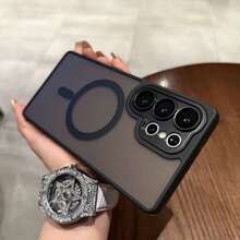 غطاء هاتف مغناطيسي مطفي متوافق مع Galaxy A57 A37 A17 A56 A26 A36 A16 S26 Ultra S25 FE S23 S24 Plus حماية العدسة غطاء واقي - الأسود - مشاهدة 9