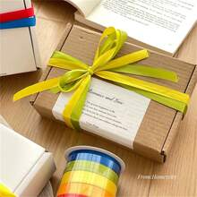 5 Colors/Roll Polyester Satin Ribbon, Gift Wrapping Floral Decorative Ribbon, Handmade Decoration Ribbon, Premium Chiffon Yarn Bouquet Floral Wrapping Ribbon, Birthday Gift Wrapping Ribbon, Birthday Decoration Balloon Ribbon - Multiple Styles - View 5