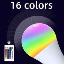 1 pieza Bombilla LED de 7W/15W/30W con 16 colores arcoíris, 220V, base E27, tiras de luz RGB con control remoto que cambian de color, adecuado para karaoke, fiesta, vacaciones - Bombilla de luz colorida RGB - Ver 5