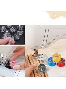 20 piezas/50 piezas/100 piezas Carretes de bobina pre-enrollados para máquina de coser, hilo de bobina para máquina de coser, bobina de costura mini simple, color aleatorio - Multicolor - Ver 6