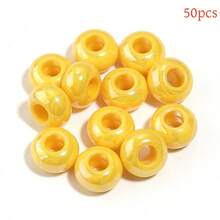 50Pcs Acrylic Colorful Abacus Beads Large Hole Wheel Beads Suitable For DIY Bracelets Keychains Necklaces Stationery Pens Holiday Decoration Abacus Beads Tassel Dreamcatcher Making Hanging Rope Beads - Multicolor - View 13