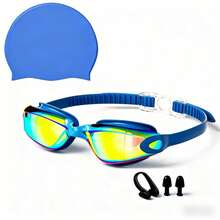 Streamlined Swim Goggles With Comfortable Nose Clip And Ear Plugs Set Stretchy Swim Cap For Vacation Cruisers Ergonomic Adult Swim Goggles To Hold Clear Vision Under Water Beach Essentials Swimming Pool Stuff Vacation Accessories For Women - Swimming Goggles - View 15