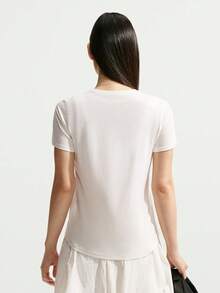 Nike Women's AS W NSW CLUB SS TEE ICN FTRA Short Sleeve Knit Collarless T-Shirt TDX7907-133 - Black and White - View 2