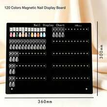 Magnetic Nail Art Display Board 60/120 Colors, Acrylic Nail Art Display Board, Includes Transparent Nail Art Stickers And Empty Nail Color Sample Rack, Comes With Number Stickers And Metal Fixing Pins, Nail Salon Gel Nail Polish Color Sample Display - Multicolor - View 9