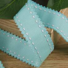 Cinta de doble cara con borde ondulado festoneado y puntos acanalados para accesorios para el cabello DIY, embalaje de flores, ropa, sombreros y lazos - Multicolor - Ver 18