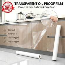 1 pieza Película protectora transparente autoadhesiva para pared, adhesivo antióleo para cocina - transparente - Ver 2