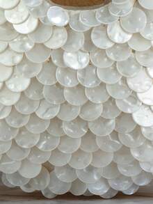 Shell Ring Handle Tote Bag, Pearl Mother Of Pearl Shell Fragments, Mini Portable Handbag, Elegant Romantic Women's Purse, Suitable For Wedding, Beach, Party, Summer Vacation - White - View 7