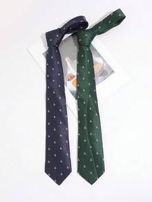 1 pièce Cravate à motif de chiot à texture fine, nouée à la main, style décontracté pour homme, convient pour banquet, rendez-vous, trajet, polyvalente - Multicolore - Voir 3