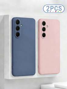 2pcs Solid Color Soft Silicone Phone Case, Compatible With Samsung Galaxy S25/S25PLUS/S25 Ultra/A16/A36/A26/A56/A50/A12/A32/A52/A72/A51/A21S/A13/A14/S24/S24PLUS/S24Ultra/S20/S23/S22/A53/S20FE/S21/, 11/12Pro/12/12X/13Pro/14Pro/15Pro/X3pro/, 10/9/Note9/12c/Note11pro/Note8Pro/9C/9a, Shock-Proof Protective Cover - Multicolor - View 86