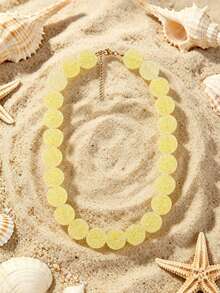 1 Peça Colar Pingente com Contas em Formato de Coração de Cor Doce e Fofa, Banhado a Ouro 18K, Adequado para Festa e Uso Diário, Presente para Esposa, Mãe, Namorada, Joias Femininas - Multicolorido - Visão 27