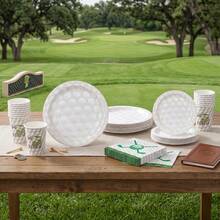 10pcs/20pcs/40pcs/50pcs/Set Golf Ball Theme Paper Napkin Cup Paper Tray, 7inch/9inch Paper Tray, Golf Ball Theme Paper Napkin Cup, Golf Ball Theme Birthday Party Disposable Tableware Supplies, Decorative Tableware, Suitable For Golf Enthusiasts, Wedding Party, Baby Shower, Baptism, Birthday And Other Occasions. - Multicolor - View 8