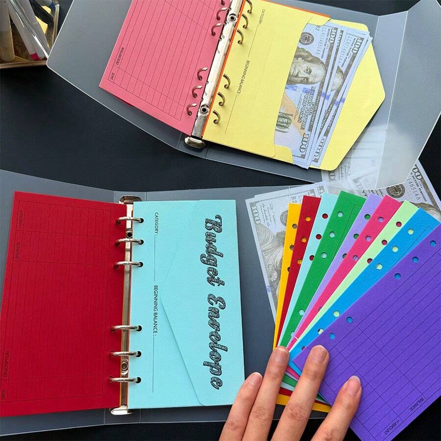 1pc Transparent Frosted A6 Envelope Binder, Envelope Storage Book, Money Saving Plan Book, Cash Envelope Storage Folder, Budget Planning, Weekly & Monthly Financial Tracking, Savings Budget Binder With Cash Envelopes - Shape - View 1