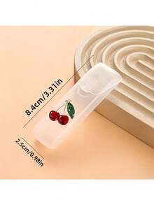 Alluring Cherry Pattern Portable Travel Storage Box - Toothpick, Floss And Daily Organization Storage Box, Compact And Convenient, Travel Storage Box, Mini Storage Box, Suitable For Carrying Small Items Container, Leak-Proof Travel Pill Storage Box, Portable Cotton Swab Box, Can Be Used As Holiday Gift - Multicolor - View 2