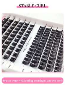 50D Fluffy Natural 3D Single Lash Extensions 0.05mm/0.07mm C/D Curl, Waterproof, Soft, Lightweight, Handmade, Suitable For Light/Heavy Makeup, Daily Wear, Party, Events - D - View 2