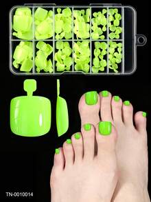 120pcs Press On Toenails Women Fake Toe Nails, White Fake Toenails Press On Nails Short Square Acrylic Toe Nail Tips - Multicolor - View 12