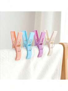4pcs/8pcs Large Beach Towel Clips, Plastic Clothes Pegs, Used For Securing Towels, Blankets, Bedding, Clothing On Clothesline, Sun Lounger-Chair, Pool Chair, Cruise Ship, Heavy Duty Clothes Clips, Multiple Colors - Multicolor - View 6