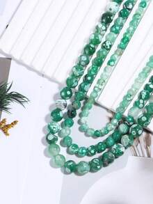 1 Strand 6/8/10mm Natural Stone Ice Fire Agates Beads Mint Green Round Loose Gemstone Beads For Jewelry Making DIY Bracelet Necklace ﻿ - Multicolor - View 4