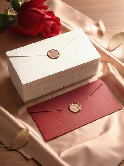 Long Linen Envelope, Thick Luxurious Linen Invitation Card, Wedding Invitation, Western Business VIP Invitation, Christmas Halloween Greeting Card Set, Party Celebration Gift Memo Card