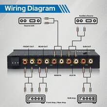 EQS701 7段 1/2-DIN 車用音響圖形等化器/分頻器，配備前置 3.5mm Aux 輸入、後置 RCA Aux 輸入與高電位喇叭輸入 - EQS701 - 查看 5