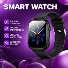 AZRTL Unisex Smart Sports Watch With Side Light-Flashlight, Pedometer, Calorie Tracker, Multiple Sports Modes, Music Control, Remote Camera, Wireless Calling, Customizable Watch Face, Message Notification, Alarm Reminder, Weather Forecast, USB Charging, Multi-Function Smart Watch, Thoughtful Gift Choice - View 2