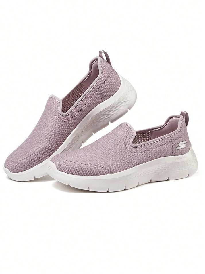 Skechers Women's Openwork Breathable Mesh Cloud Foam Sole Slip-On Cushioned Walking Shoes, Lightweight Sports Shoes - Mauve Purple - View 1