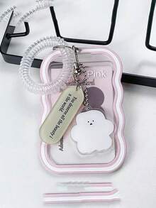 1 PC Stylish Chic Macaron-Inspired Solid Color Card Holder - Durable Plastic, Perfect For Student Meal Cards, Campus Access & Keys - Multicolor - View 10