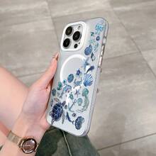 HANCAI 1 buah Casing Ponsel Magnetik Biru Laut Motif Kura-kura, Bintang Laut, dan Cat Air, Perlindungan Penuh, Tahan Guncangan, Pelindung MagSafe Musim Panas Pantai yang Menyegarkan dan Menyejukkan untuk Pria dan Wanita, Pasangan, Kompatibel dengan iPhone 17/17Pro/17ProMax/16/11/16Plus/16ProMax/16e/15ProMax/13/14/12/14ProMax/12ProMax/13ProMax/12Pro/13Pro/14Pro - Bingkai putih, putih doff (dengan penutup magnet) - View 3