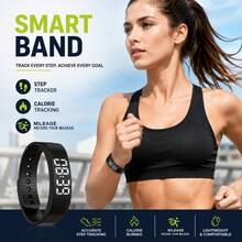 SENBONO Neutral Silicone Smart Bracelet, 12-Hour Format, Hour/Minute/Second/Date/Month/Day Of Week Display, Alarm And Hour Ring, Pedometer, Calorie Calculator, 60mAh, Long Battery Life, Suitable For Daily Use And Gift Occasions, Electronic Bracelet - View 7