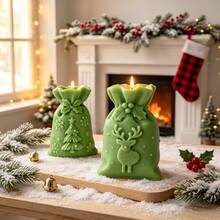 SILIKE LUFEI 2pcs Christmas Reindeer Christmas Tree Gift Bag Ornament Silicone Mold, Suitable For Making Resin, Plaster, Candle, Aromatherapy Products, Home Decor Display Silicone Mold - Silicone Mold - View 5