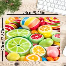 Vibrant Fruit Candy Close-Up Large Desk Mat, Colorful Lollipop Dessert Print Non-Slip Rubber Extended Mouse Pad, Waterproof Keyboard Pad, Dressing Table Bedroom Decor - View 6