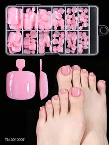 120pcs Press On Toenails Women Fake Toe Nails, White Fake Toenails Press On Nails Short Square Acrylic Toe Nail Tips - Multicolor - View 13