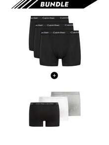 Calvin Klein [Bundle] Micro Stretch Boxers + Intense Power Boxers - Black+Black/Gray/White - View 1